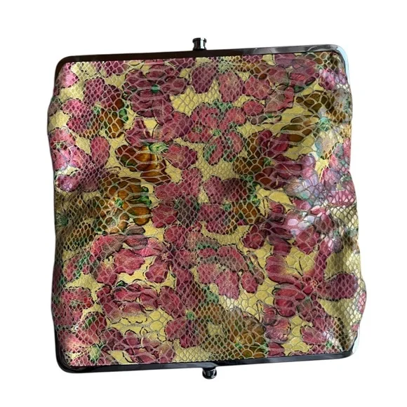 HOBO International Paulette slouchy shoulder bag wallet set yellow floral snake - Picture 3 of 12